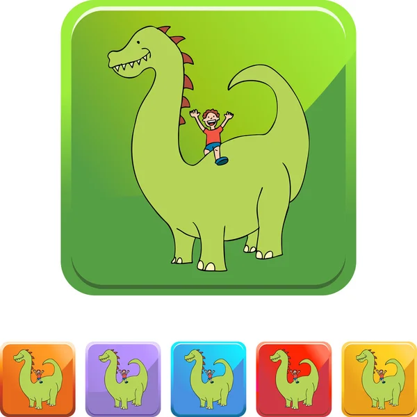 Dinoszaurusz-web ikon — Stock Vector