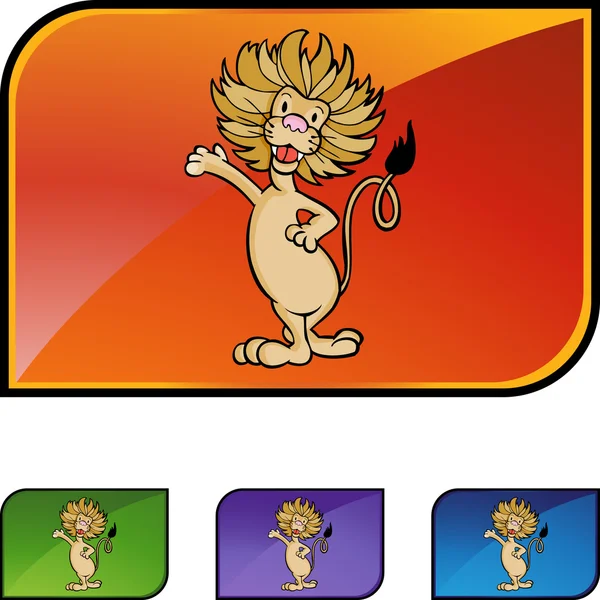 Icône web lion — Image vectorielle