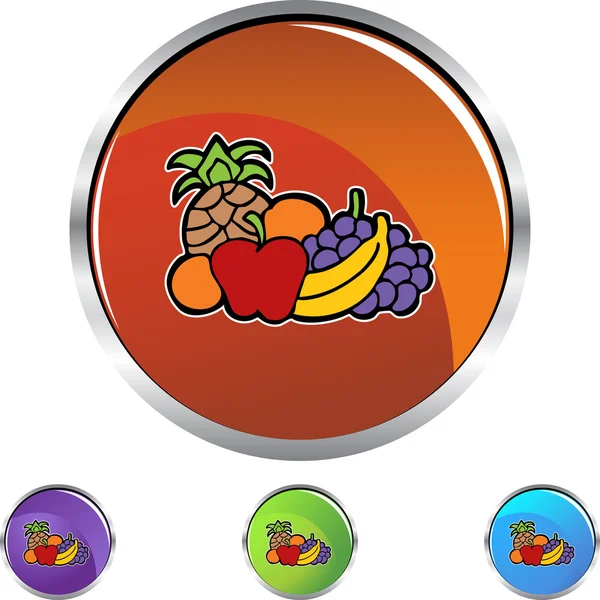 Botón icono de fruta — Vector de stock