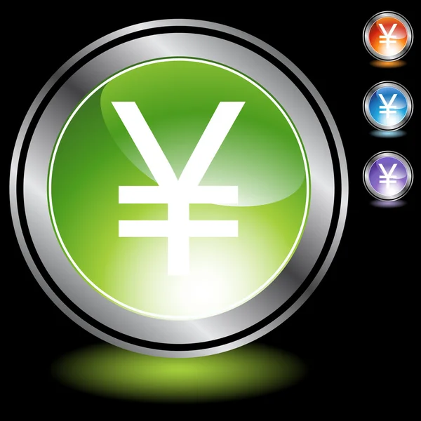 Yen valuta web knop — Stockvector