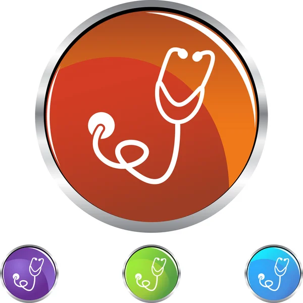 Stethoscope web button — Stock Vector