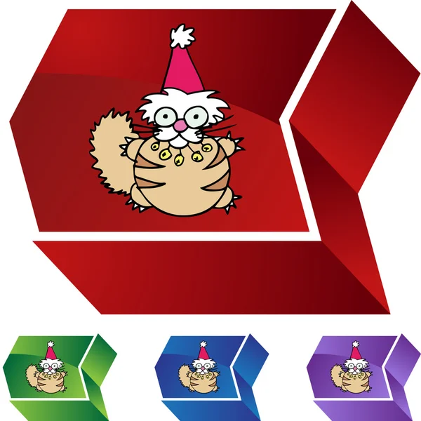 Christmas Cat web icon — Stock Vector
