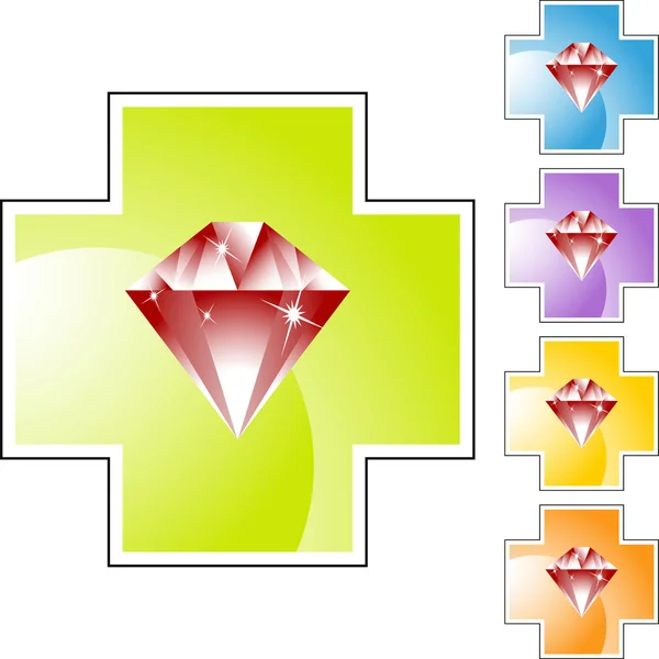 Ruby web icon — Stock Vector