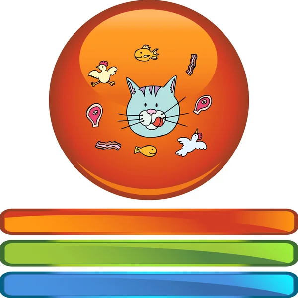 Cat Cravings web icon — Stock Vector