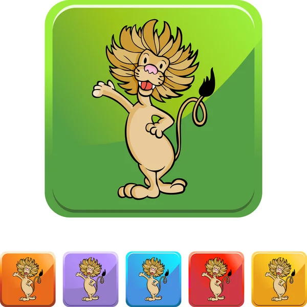 Icône web lion — Image vectorielle