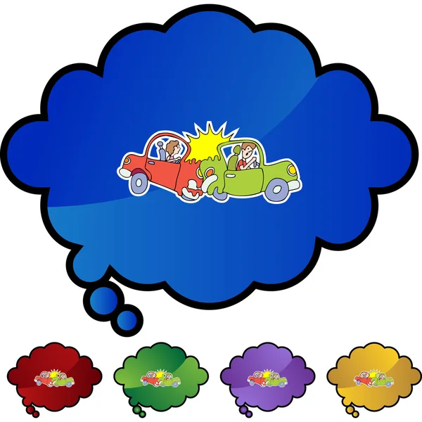 Accidente de coche icono web — Vector de stock