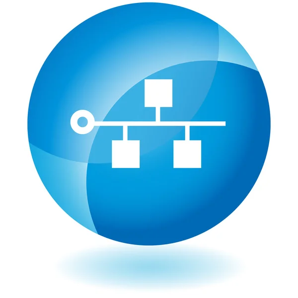 Ethernet botón de icono de columna vertebral — Vector de stock