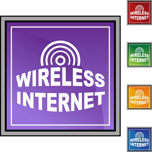 Sign Wireless Internet web button — Stock Vector