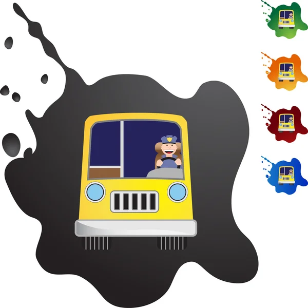 Bouton web du conducteur de bus — Image vectorielle