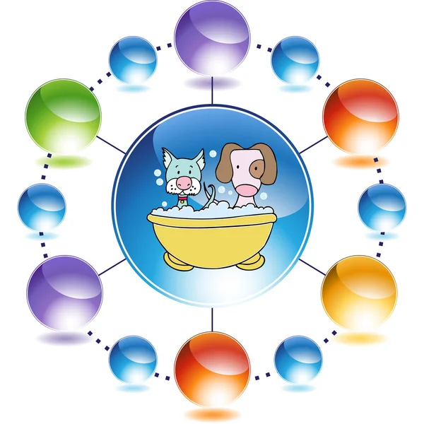 Chiot Bain web icône — Image vectorielle