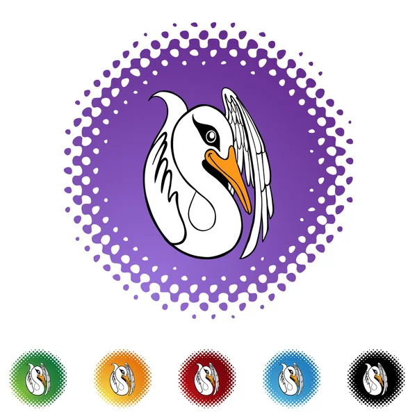 Schattige Swan icoon — Stockvector