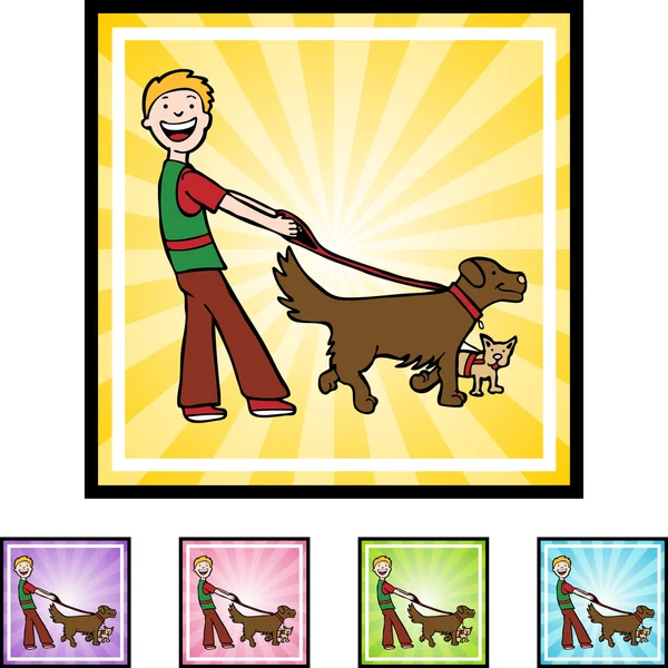 Perro Walker icono web — Archivo Imágenes Vectoriales