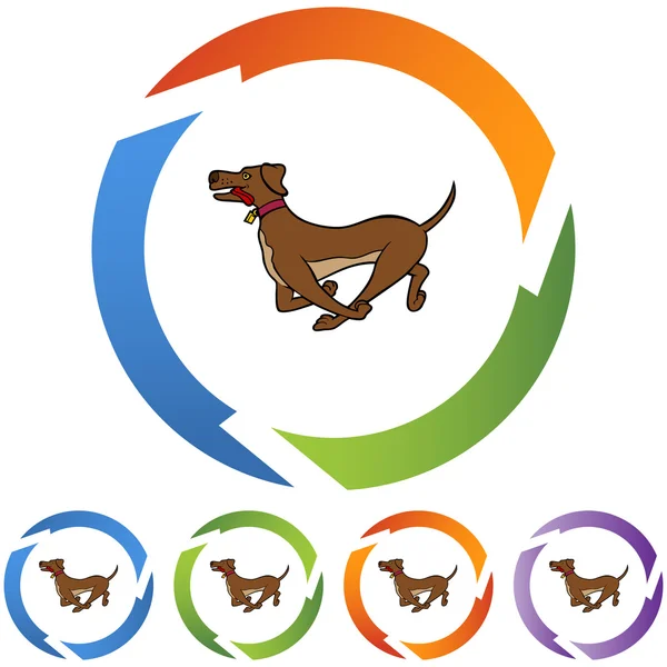 Running Dog icono web — Archivo Imágenes Vectoriales