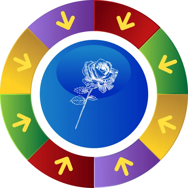 Rose stam web pictogram — Stockvector