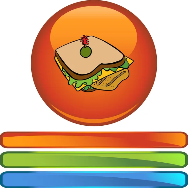 Tavuk sandviç web düğmesi — Stok Vektör