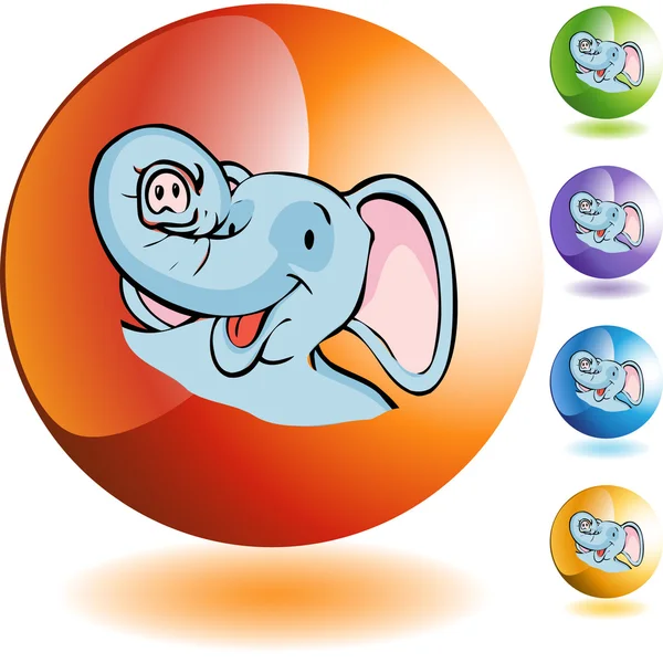 Elefant web Icon — Stock vektor