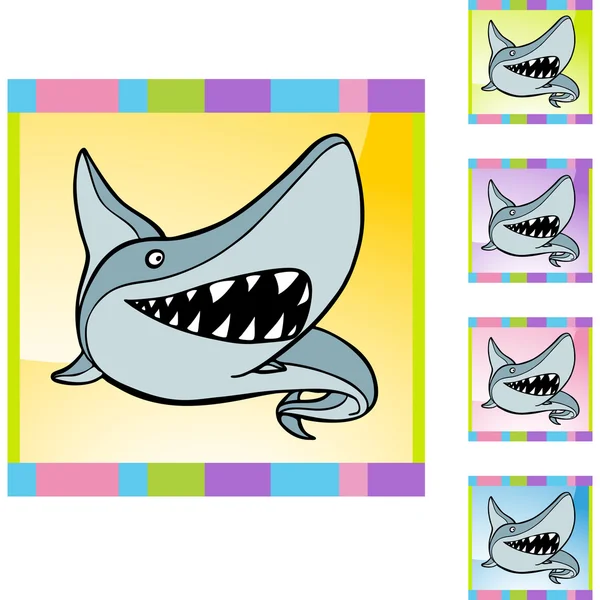 Tiburón botón web — Archivo Imágenes Vectoriales