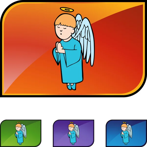 Praying Boy Angel — Stock Vector