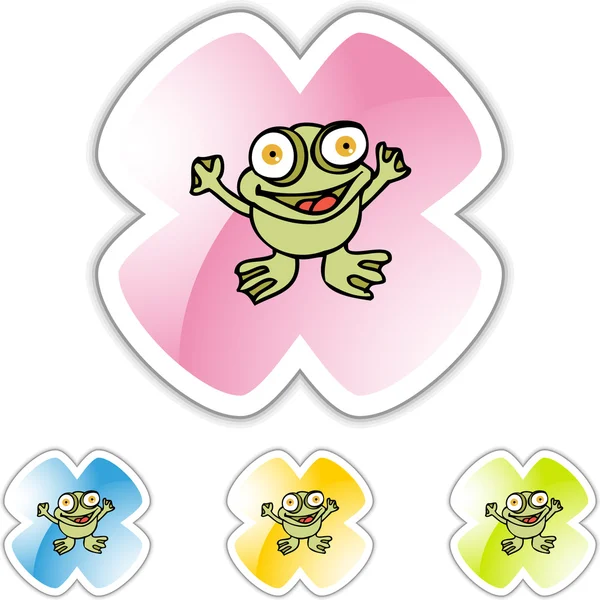 Frosch-Webbutton — Stockvektor