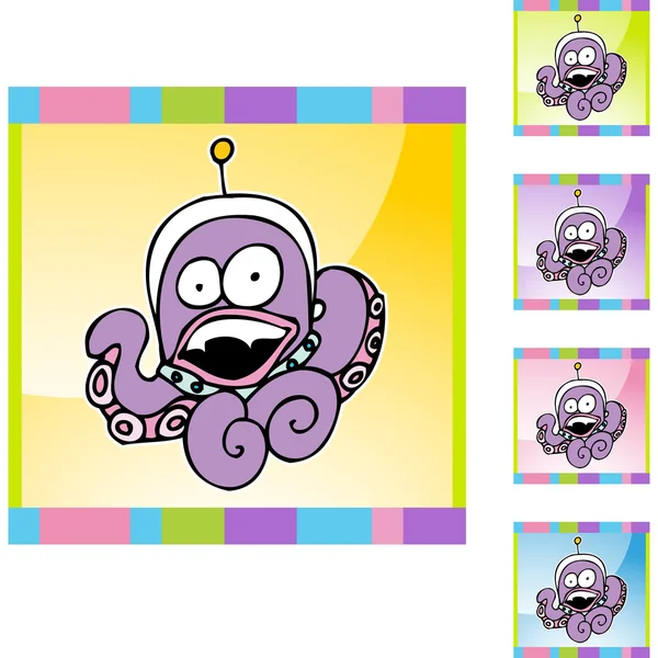 Pulpo Icono web extraterrestre — Vector de stock