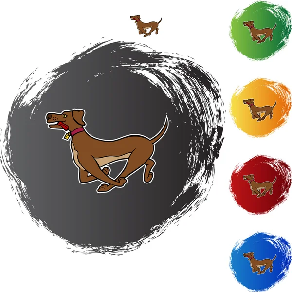 Running Dog icono web — Vector de stock