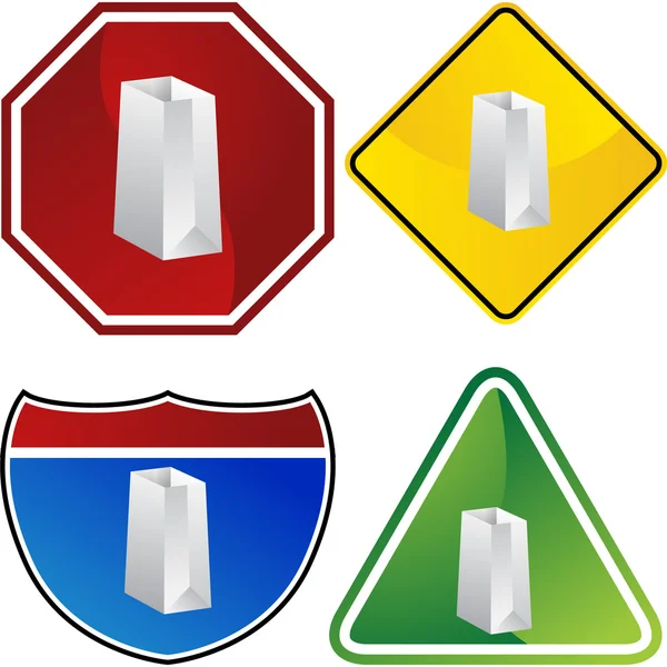 Papieren zak web pictogram — Stockvector