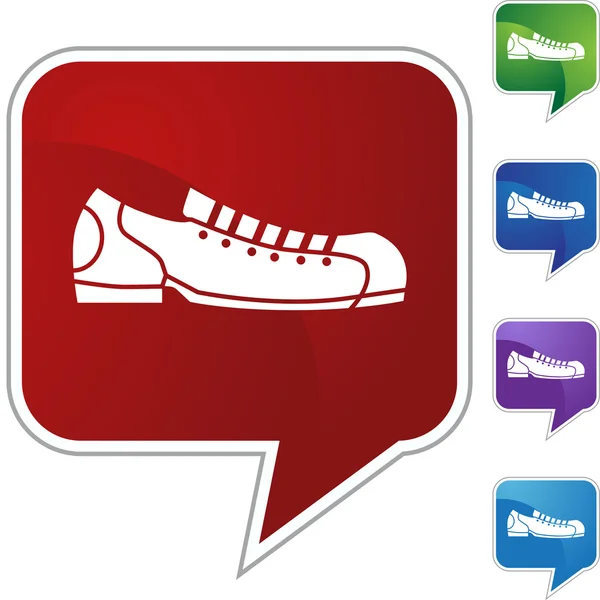 Bowling shoe icon button — Stock Vector