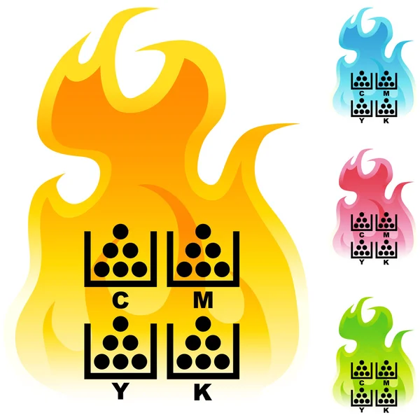 CMYK Printing button set — Stock Illustration CMYK Printing button set Royalty Free Stock Illustrations