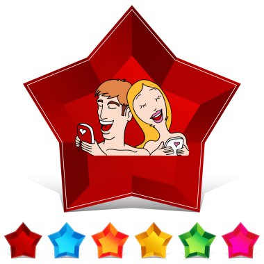 Metin iletileri Gemstone düğme kümesi gönderme aşık Çift