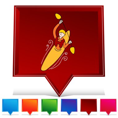 Kürek Kayık adam değerli taş düğme kümesi