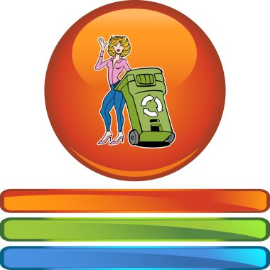 Geri dönüşüm kadın web simgesi