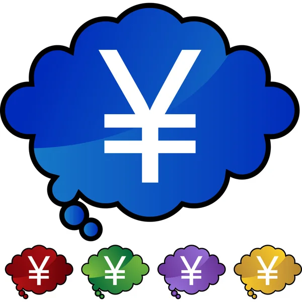 Pulsante web Yen Currency — Vettoriale Stock