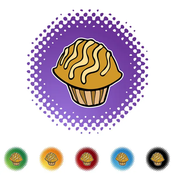 Muffin spindelväv ikonen — Stock vektor