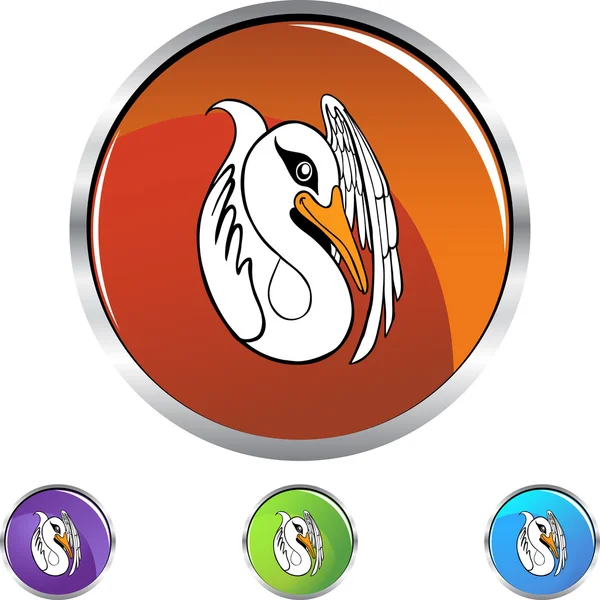 Schattige Swan icoon — Stockvector