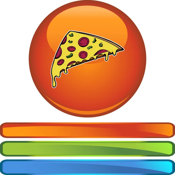 Botón icono rebanada de pizza — Vector de stock