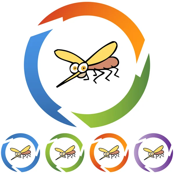 Mosquito botón web — Vector de stock