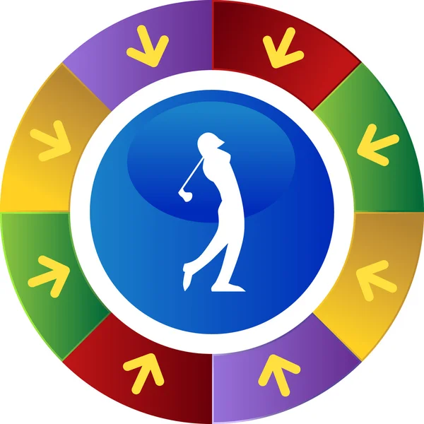 Golfspieler-Webbutton — Stockvektor