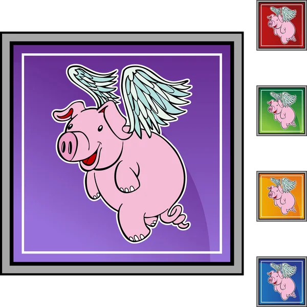 Flying Pig icono web — Archivo Imágenes Vectoriales