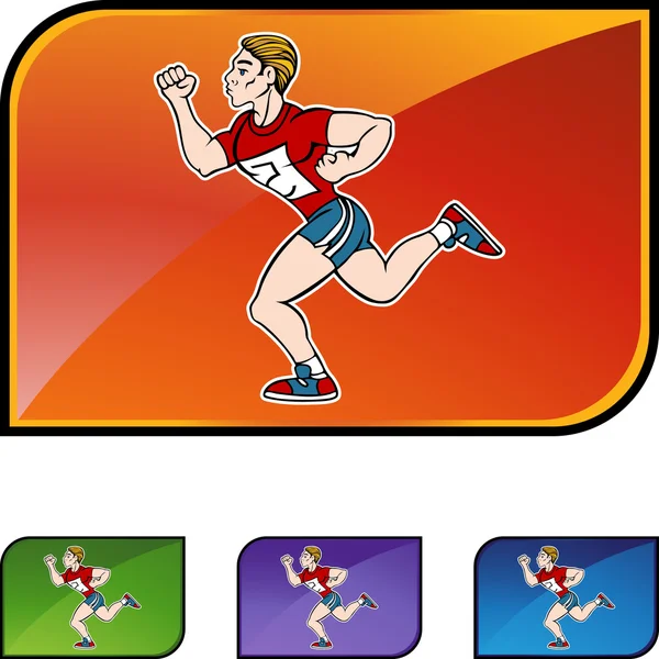 Runner man pictogram — Stockvector
