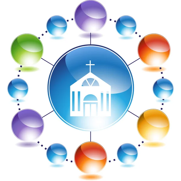 Igreja botão web —  Vetores de Stock