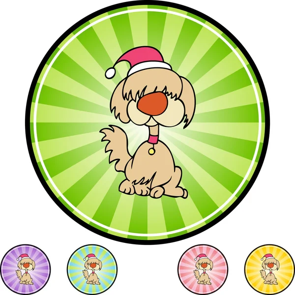 Cão de Natal ícone web — Vetor de Stock
