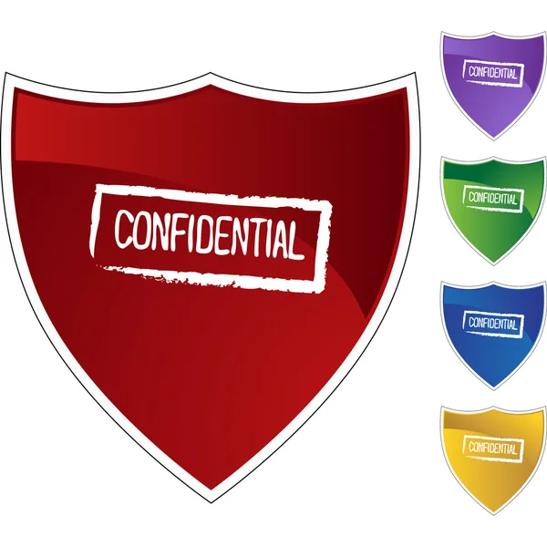 Ícone web de selo de tinta confidencial —  Vetores de Stock