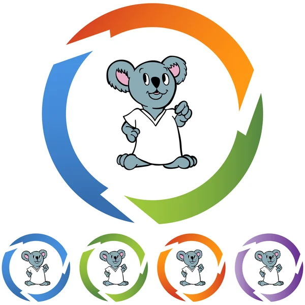 Bouton icône Koala — Image vectorielle