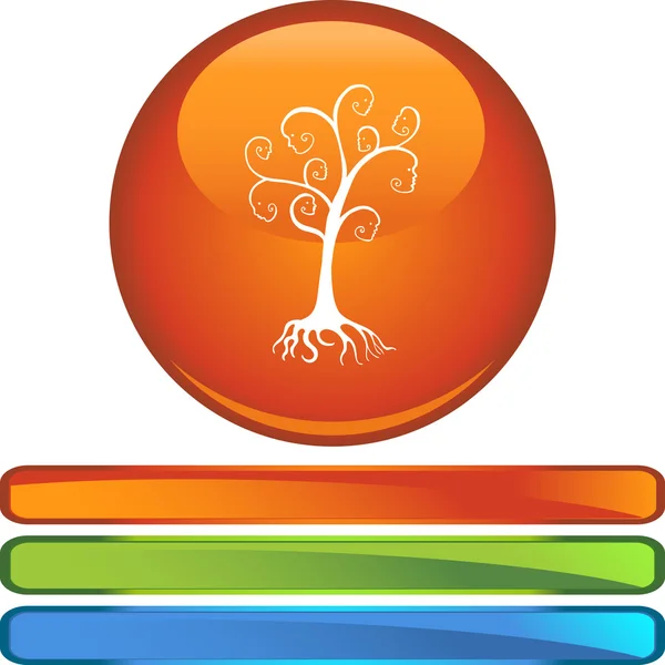Drzewo genealogiczne przycisk — Wektor stockowy