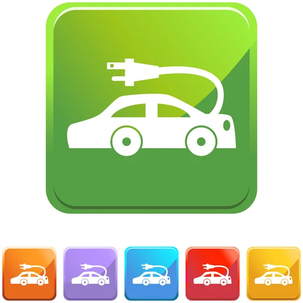 Botón icono de coche eléctrico — Vector de stock