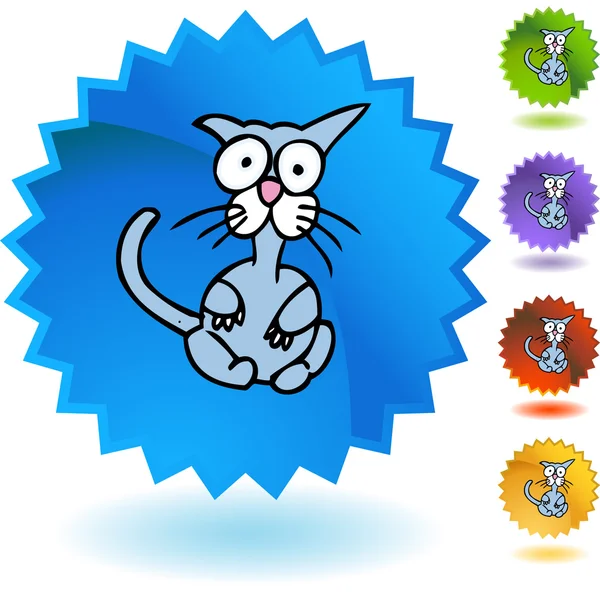 Scared Cat web icon — Stock Vector