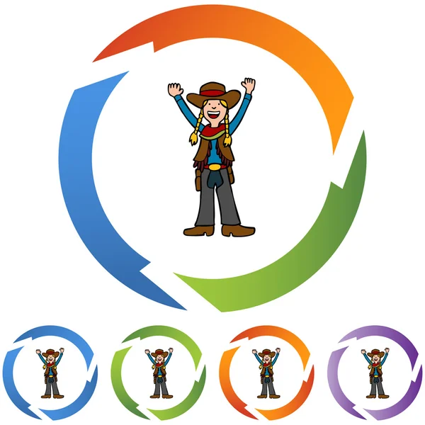 Cowgirl web pictogram — Stockvector