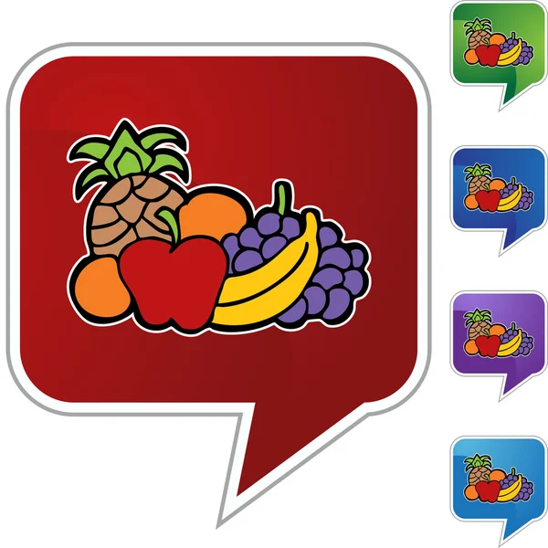 Botão ícone de fruta — Vetor de Stock