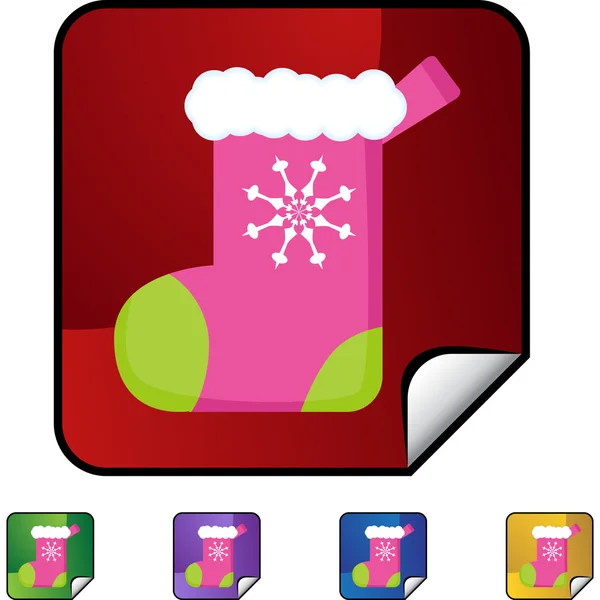 Ikona webové Vánoční punčocha — Stockový vektor