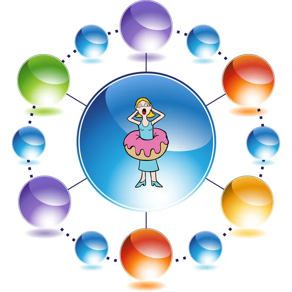 Donut Craving icono web — Vector de stock